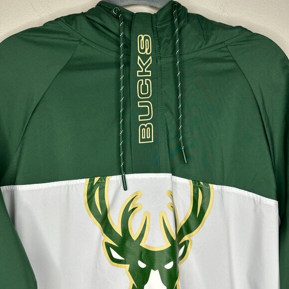 NWT Fanatics Milwaukee Bucks Anorak Flagrant Foul Hoodie Half Zip Jacket Size L - Picture 3 of 12